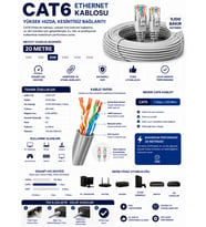CAT6 Ethernet Kablo 20 Metre