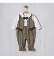 YELEKLİ BALIKSIRTI BEBE ERKEK TULUM (Haki)