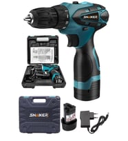 12 V Çift Metal Şanzuman Çift Akülü Şarjlı Vidalama Matkap Mavi