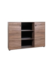 Adore Mobilya Newyork 3 Raflı 2 Kilitli Kapaklı Kitaplık-Latte 150x110x34 cm (GxYxD)