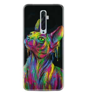 Oppo Reno 2Z 4 Lite 4 Pro 5 6 7 A31 Kılıf Desemli Silikon Color Cat 1754