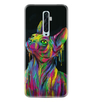 Oppo Reno 2Z 4 Lite 4 Pro 5 6 7 A31 Kılıf Desemli Silikon Color Cat 1754