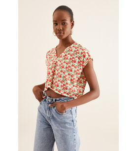 V YAKA CROP BLUZ 