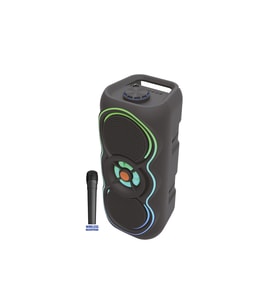 Taşıma Kulplu Multimedya Mikrofonlu Karaoke Bluetooth Hoparlör 20W Güçlü RGB LED Işıklı (Siyah)