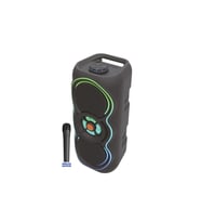 Taşıma Kulplu Multimedya Mikrofonlu Karaoke Bluetooth Hoparlör 20W Güçlü RGB LED Işıklı (Siyah)