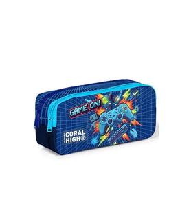 CORAL HIGH 31051 LACİVERT GAME DESENLİ İKİ BÖLMELİ KALEM ÇANTASI