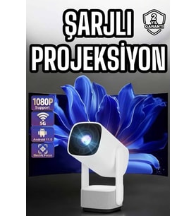Şarjlı Projeksiyon Oyun Sinema Projektörü Görüntü Kaliteli