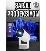 Şarjlı Projeksiyon Oyun Sinema Projektörü Görüntü Kaliteli