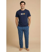Mirano 8102 Penye Çizgili Pijamalı Erkek Yazlık Kısa Kollu Cepli Pijama Takımı