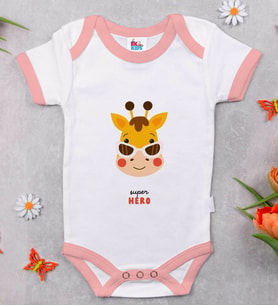 BK Kids Super Hero Tasarımlı Pembe Bebek Body Zıbın-1