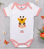 BK Kids Super Hero Tasarımlı Pembe Bebek Body Zıbın-1