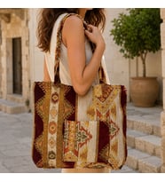 BK Gift El Yapımı Otantik Türk Kilim Omuz Çantası -12, Günlük, Kitap, Tablet, Plaj ve Seyahat Çantası