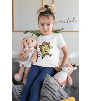 Tatlı Süngerbob Baskılı Unisex Çizgi Film Çocuk Tişört (1-12 Yaş)
