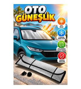 Katlanabilir Oto Ön Cam Güneşliği Alüminyum Isı Önleyici Araç Perdesi Toyota Corolla Fiat Egea Nissa