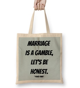 Yoko Ono Quote Lovers Gift Vintage Retro Rainbow Bez Çanta Uzun Saplı