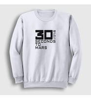 Presmono Unisex Beyaz Cover 30 Seconds To Mars Sweatshirt 377560tt (Beyaz)