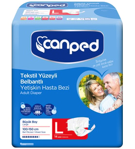 Canped Hasta Bezi Yetişkin Bel Bantlı Tekstil Yüzey L - Büyük - Large Large 14 Adet Tekli Pk