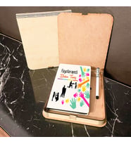Fizyoterapist Ahşap Kutulu Defter Kalem Set 001