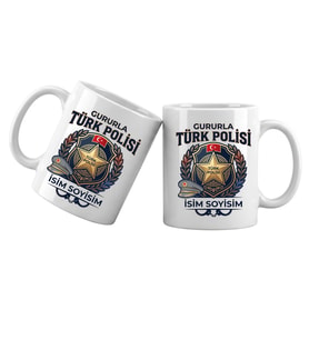 Kişiye Özel Polis Kupa Bardak – İsim Yazılı Polis Temalı Meslek Kupası Polis Hediyesi