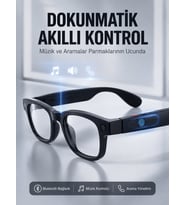 Siyah Akıllı Kamera Gözlüğü 8 MP Fotoğraf Video Çekimli AI Görüntü Tanıma Çoklu Dil Çeviri Bluetooth Wi-Fi Özellikli