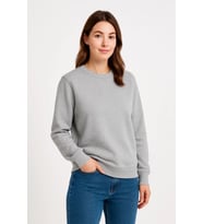 pilelistore- Üç İplik Düz Bisiklet Yaka SweatShirt - Gri