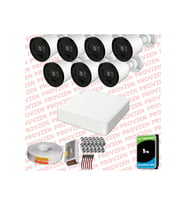 Provzen RV Hikvision 7 Kameralı Full HD 20mt Gece Görüşlü Güvenlik Kamerası Olay Anında bildirim