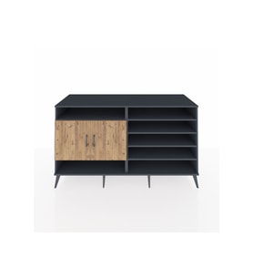 Kronos Konsol 7 Raflı 2 Kapaklı 176x59x99 Antrasit-Çam/Aytaşı