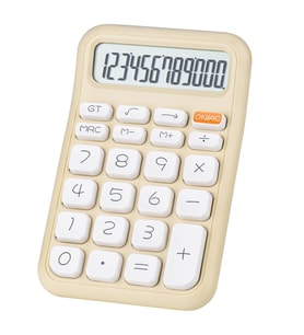 PowerMaster PM-25409 Krem Renk 12 Haneli LCD Ekranlı Masaüstü Hesap Makinesi - Pastel Serisi