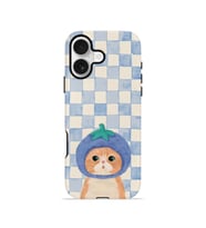 iPhone 16 Plus Vorian Çift Katmanlı Kılıf Blueberry Cat Check