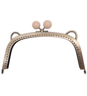 Angel Çanta Aksesuar 18.5 cm Pudra Renk Toplu Oval Çanta Klipsi Çanta Bursu Antik Metal