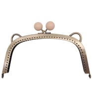 Angel Çanta Aksesuar 18.5 cm Pudra Renk Toplu Oval Çanta Klipsi Çanta Bursu Antik Metal