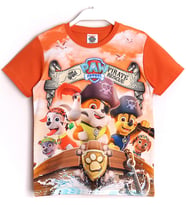 3D Paw Patrol Prate Rescue Movie Baskılı Erkek Çocuk T-Shirt Turuncu
