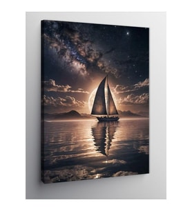 Kanvas Tablo Yelkenli Gece 70 X 100 Cnvsdkey-125117-70-100
