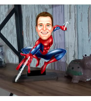 Kişiye Özel Motorlu örümcek adam Spider-Man Karikatür Ahşap Biblo