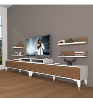 Decoraktiv Ekoflex 360r Mdf Gold Tv Ünitesi Tv Sehpası - Beyaz Ceviz (Beyaz - Ceviz)