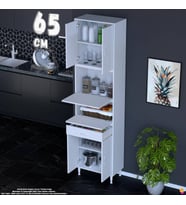 Eliusta Alp 65 cm Çekmeceli Erzak Dolabı - Çok Amaçlı Banyo Kiler Mutfak Antre Depolama Dolabı 65x226x32 cm