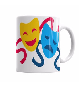 Happy  Sad Face Kupa Bardak Porselen