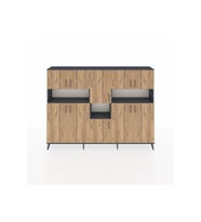 Arges Dolap 14 Raflı 10 Kapaklı 220x30x163 Antrasit-Çam/Antrasit