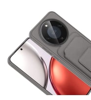 Honor X9D Kılıf Deri Dokulu ve Kartlıklı BiKart TPU Premium Kapak (Gri)