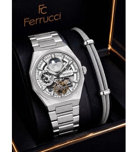 Ferrucci Otomatik Ve Kurmalı Güneş Ve Mehtap Kadranlı 2 Yıl Garantili Erkek Kol Saati BFC.M3558.S1