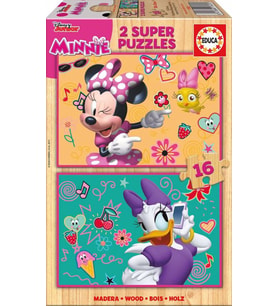 Educa 2x16 Parça Minnie Happy Helpers Ahşap Puzzle