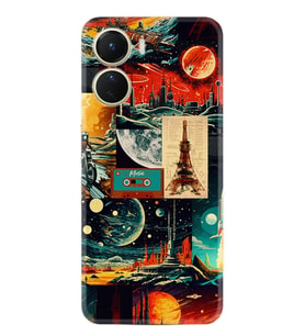 Vivo Y16 Kılıf Hayat Serisi Desenli Retro Patchwork-product Code 2003