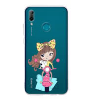 Huawei P Smart 2019 Uyumlu Kamera korumalı Kapak Vespagirl Tasarımlı  Şeffaf Kılıf