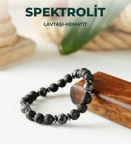 Luxtone Sertifikalı Spektrolit - Lavtaşı ve Hematit Elastik Bileklik Erkek Takı  LX2310BL