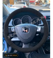 Honda Jazz Dikme Direksiyon Kılıfı Alcantara Süet Monza Black GD Elite-Sport- F1 Vites 2005-2008