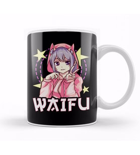 Waifu Anime Girl Japanese Cute Manga Kawaii Senpai Kupa Bardak Porselen