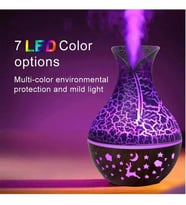 Fioplus FP-HDR09 Vazo Görünümlü Ahşap Humidifier Hava Nemlendirici Aromaterapi 7 Farkli Led Light