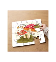 Kırmızı Mantarlar Tasarımlı 24 Parça Ahşap Çocuk Puzzle MPK0665