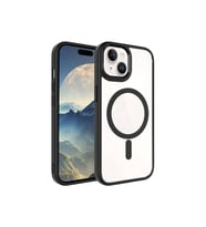 Apple iPhone 15 Plus Uyumlu Kılıf Zore Krom Kapak (Siyah)
