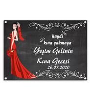 Kına Gecesi Kişiye Özel Afiş Kara Tahta